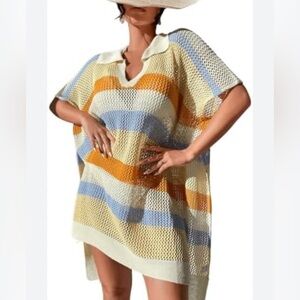 Mauve by Anthropologie- Multicolor Striped Knit sweater